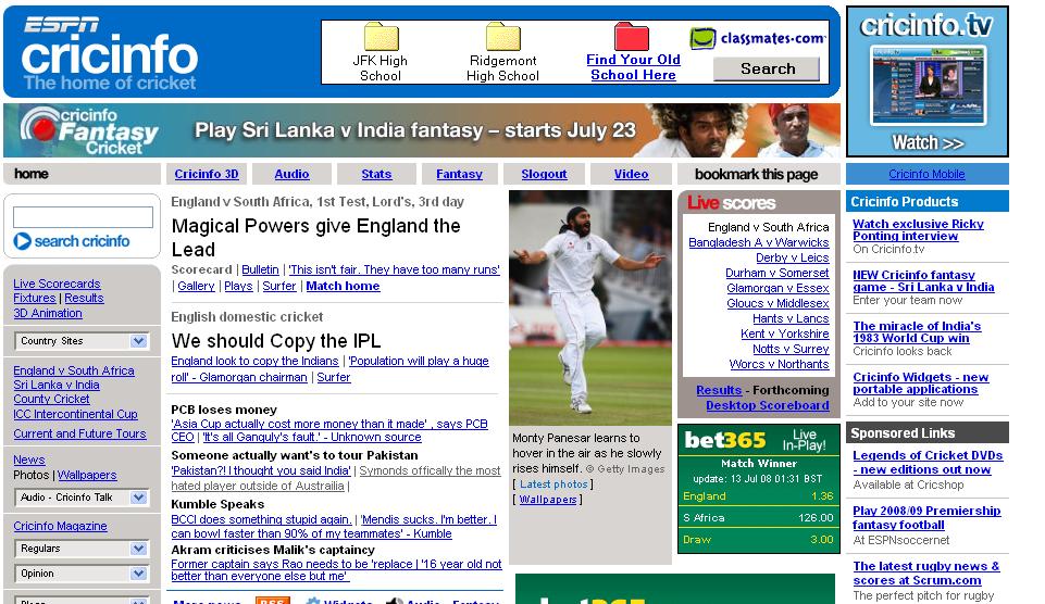 Cricinfo Revised : July 12th | Avazz